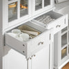 SoBuy FSB76-W Dressoir, Buffet, Keukenkast, Keukenmeubel, Commode, Consolemeubel, Opbergkast met Meerdere Opbergruimtes, voor Keuken, Eetkamer, Woonkamer met 4 Deuren en 2 Lades, 75x40x175 cm, Wit