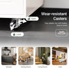 SoBuy FSB78-W Witte Keukentrolley op Wielen – Magnetronkast met Kabelmanagement, 1 Lade, Glazen Deur en Verstelbare Planken, 88,5×40×89 cm
