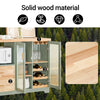 SoBuy FSB81-GR Groene Buffetkast met Massief Houten Blad – Magnetronruimte, 2 Lades, Glazen Deuren en Wijnrek, 120×40×90 cm