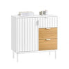 SoBuy FSB91-WN Keukenkast sideboard kast buffet opbergkast commode wit-natuur BHT ca. 75x76x35cm