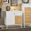 SoBuy FSB91-WN Keukenkast sideboard kast buffet opbergkast commode wit-natuur BHT ca. 75x76x35cm