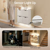 SoBuy FSR100-E-W Smalle Schoenenkast met LED-verlichting en Haken – 19 cm Diep, 8 Paar, Wit, 100x19x93cm