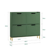 SoBuy FSR100-SY Smalle Schoenenkast 19 cm Diep – 4 Kanteldeuren, 12-20 Paar, Groen