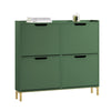 SoBuy FSR100-SY Smalle Schoenenkast 19 cm Diep – 4 Kanteldeuren, 12-20 Paar, Groen