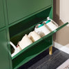 SoBuy FSR100-SY Smalle Schoenenkast 19 cm Diep – 4 Kanteldeuren, 12-20 Paar, Groen