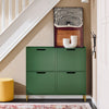 SoBuy FSR100-SY Smalle Schoenenkast 19 cm Diep – 4 Kanteldeuren, 12-20 Paar, Groen