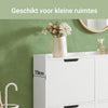 SoBuy FSR100-W Schoenenkast 4 Kleppen, 12-20 Paar, 60kg, Ultra-Smal 19cm, Anti-Kanteling, Modulair – Wit, 100x19x91cm