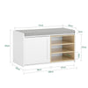 SoBuy FSR109-WN schoenenbank kistbank zitbank met opbergruimte schoenenrek garderobebank gangbank bedbank schoenenkist zitcommode