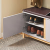 SoBuy FSR117-KA Schoenenbank, opbergbank, schoenenkast met gevoerde zitting en 2 deuren, voor hal, entree, slaapkamer, L 90 x D 34 x H 47 cm