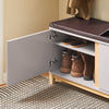 SoBuy FSR117-KA Schoenenbank, opbergbank, schoenenkast met gevoerde zitting en 2 deuren, voor hal, entree, slaapkamer, L 90 x D 34 x H 47 cm