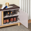 SoBuy FSR117-KA Schoenenbank, opbergbank, schoenenkast met gevoerde zitting en 2 deuren, voor hal, entree, slaapkamer, L 90 x D 34 x H 47 cm