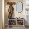 SoBuy FSR117-KA Schoenenbank, opbergbank, schoenenkast met gevoerde zitting en 2 deuren, voor hal, entree, slaapkamer, L 90 x D 34 x H 47 cm