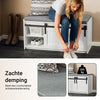 SoBuy FSR133-K-W Schoenenkast met 2 Deuren – Schoenenbank met Zitting, Opbergkast met Schuifdeur in Barn-Stijl – 90x35x46 cm
