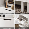 Pre-order SoBuy FSR151-H-W Smalle Schoenenkast met 3 Kleppen – Moderne Hoge Schoenenkast voor Hal of Gang, 50×19×129 cm, Wit