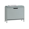 SoBuy FSR151-K-HG Schoenenbank, schoenenkast, halmeubel, kist met 1 klep en 1 kussen, grijs, 60 x 24 x 52 cm (l x d x h)