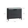SoBuy FSR151-K-SCH Schoenenbank, schoenenkast, halmeubel, kist met 1 klep en 1 kussen, 60 x 24 x 52 cm (l x d x h)