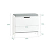 SoBuy FSR151-K-W Schoenenbank, schoenenkast, halmeubel, kist met 1 klep en 1 kussen, 60 x 24 x 52 cm (l x d x h)