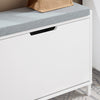 SoBuy FSR151-K-W Schoenenbank, schoenenkast, halmeubel, kist met 1 klep en 1 kussen, 60 x 24 x 52 cm (l x d x h)