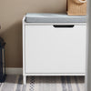 SoBuy FSR151-K-W Schoenenbank, schoenenkast, halmeubel, kist met 1 klep en 1 kussen, 60 x 24 x 52 cm (l x d x h)