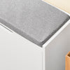 SoBuy FSR151-L-W Schoenenkast Schoenenbank – schoenenrek met 4 vakken – comfortabel kussen – draagkracht 250 kg – entreebank van wit hout 105 x 24 x 52 cm