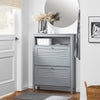SoBuy FSR152-HG Schoenenkast met 2 Kleppen – Smalle Opbergkast voor Schoenen, Halmeubel, 80 x 25 x 108 cm, Grijs