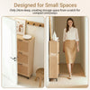SoBuy FSR155-N Schoenenkast met 3 Kleppen – Smalle Gangkast 24 cm Diep met Rattan Deuren, Naturel
