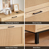 SoBuy FSR155-N Schoenenkast met 3 Kleppen – Smalle Gangkast 24 cm Diep met Rattan Deuren, Naturel