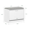 Pre-order SoBuy FSR16-HG Schoenenbank Hal Meubel Schoenenkast – Compact met Klep, Comfortabel Kussen en Geïntegreerde Opbergruimte – voor Gang of Dressing, 60x30x46cm, Wit+Grijs