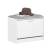 Pre-order SoBuy FSR16-HG Schoenenbank Hal Meubel Schoenenkast – Compact met Klep, Comfortabel Kussen en Geïntegreerde Opbergruimte – voor Gang of Dressing, 60x30x46cm, Wit+Grijs