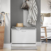 Pre-order SoBuy FSR16-HG Schoenenbank Hal Meubel Schoenenkast – Compact met Klep, Comfortabel Kussen en Geïntegreerde Opbergruimte – voor Gang of Dressing, 60x30x46cm, Wit+Grijs