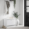 SoBuy FSR16-W Schoenenbank met Zitkussen – Schoenenkast met Klep, Opbergbank voor Hal, Woonkamer of Slaapkamer – 60x30x45 cm – Wit