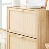 SoBuy Set FSR163-N + FSR160-N – Bamboe Schoenenmeubel Set in Natuurkleur, Schoenenbank met Kussen + Schoenenkast met 2 Kleppen, 2-delige Haloplossing