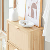 SoBuy FSR160-N Schoenenkast Bamboe 24 cm Diep – Smal Model met 2 Kleppen, Naturel