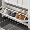 SoBuy FSR162-W Schoenenkast met 3 Kleppen, Schoenencommode, Schoenenrek, Schoenenkist, Gangkast