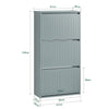 SoBuy FSR165-H-HG Schoenenkast met 3 Opklapbare Deurtjes - Compacte Opbergmeubel voor Kleine Ingang of Gang, Grijs, Afmetingen: 61x26x120 cm