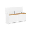 SoBuy FSR171-W Schoenenbank met 2 kleppen, ingangskast, schoenenkast met bovenvak, voor entree, woonkamer, slaapkamer