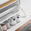 SoBuy FSR171-W Schoenenbank met 2 kleppen, ingangskast, schoenenkast met bovenvak, voor entree, woonkamer, slaapkamer