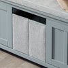SoBuy FSR173-HG Zitkast zitbank met opbergruimte schoenenbank met zitvlak met 1 grijze mand lichtgrijs BHT ca. 110x46x38cm