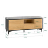 SoBuy FSR175-N Schoenbank met 2 kleppen en 1 schuifladen zitbank schoenencommode schoenenrek natuur BHT ca. 110x44x35cm