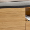 SoBuy FSR175-N Schoenbank met 2 kleppen en 1 schuifladen zitbank schoenencommode schoenenrek natuur BHT ca. 110x44x35cm