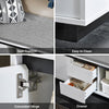 SoBuy FSR176-W Wit Schoenenbank met Zitbank – 110 cm, 2 Deuren, 2 Lades en Verstelbare Planken