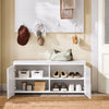 SoBuy FSR178-W Schoenenbank, opbergbank, schoenenkast voor entree, opbergkast met 2 deuren, voor hal, entree, slaapkamer
