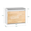 SoBuy FSR179-K-WN Schoenenkast met klep Schoenbank met zitkussen Schoencommode Zitbank