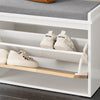 SoBuy FSR179-K-WN Schoenenkast met klep Schoenbank met zitkussen Schoencommode Zitbank