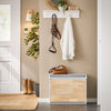 SoBuy FSR179-K-WN Schoenenkast met klep Schoenbank met zitkussen Schoencommode Zitbank