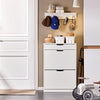 SoBuy FSR180-W Schoenenkast, schoenenopslag, ingangsmeubels, schoenenkast, schoenenkast met 2 kleppen en 1 lade voor hal