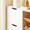 SoBuy FSR183-WN Schoenenkast, schoenenopslag, entreekast, schoenenkast, opbergkast, commode met 4 kleppen en 3 open vakken, opbergdoos