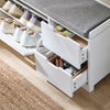 SoBuy FSR185-W Schoenenkast zitcommode zitbank met zitkussen schoenenbank met 1 klep