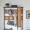 SoBuy FSR194-N Entreekast met bank, 1 stang en 5 haken, kapstok, garderobe, kleerhanger, voor hal, slaapkamer, woonkamer, industriële stijl, kleur naturel en zwart