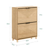 SoBuy FSR200-II-N Schoenenkast met 2 Kleppen – Ruimtebesparend Schoenenmeubel voor 8 Paar – Anti-Kantel Systeem – Geschikt tot EU Maat 47 – Licht Hout – 60×24×83 cm